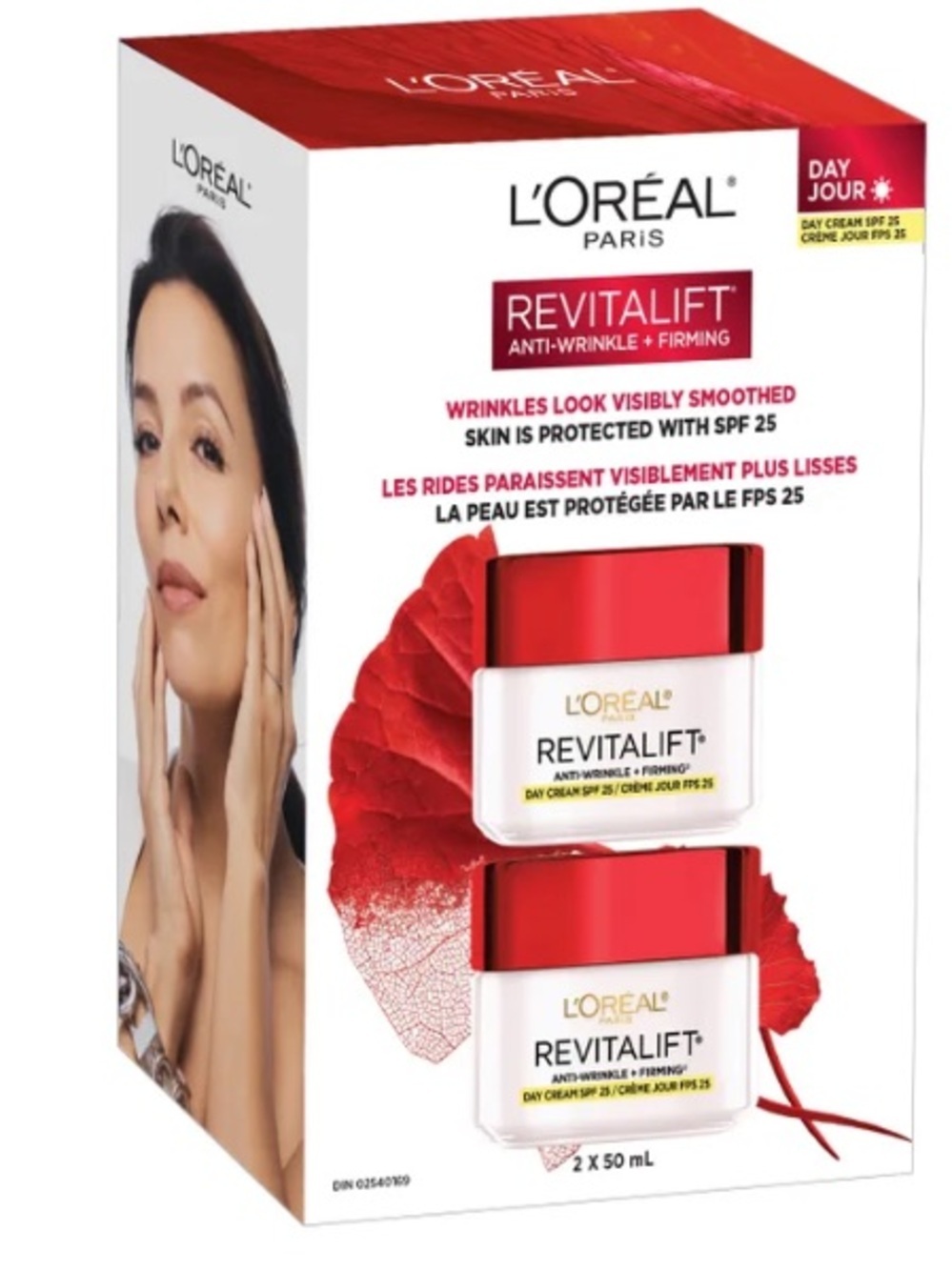 L'Oréal Paris Revitalift Anti-Wrinkle + Firming Day Cream SPF 25, 2 x 50 mL